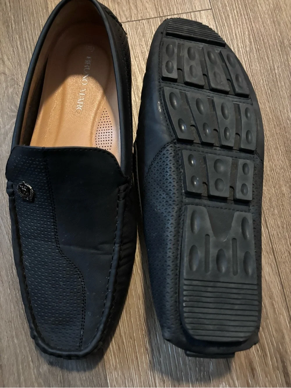 Bruno Marc Men's Black Slip-On Driving Moccasins